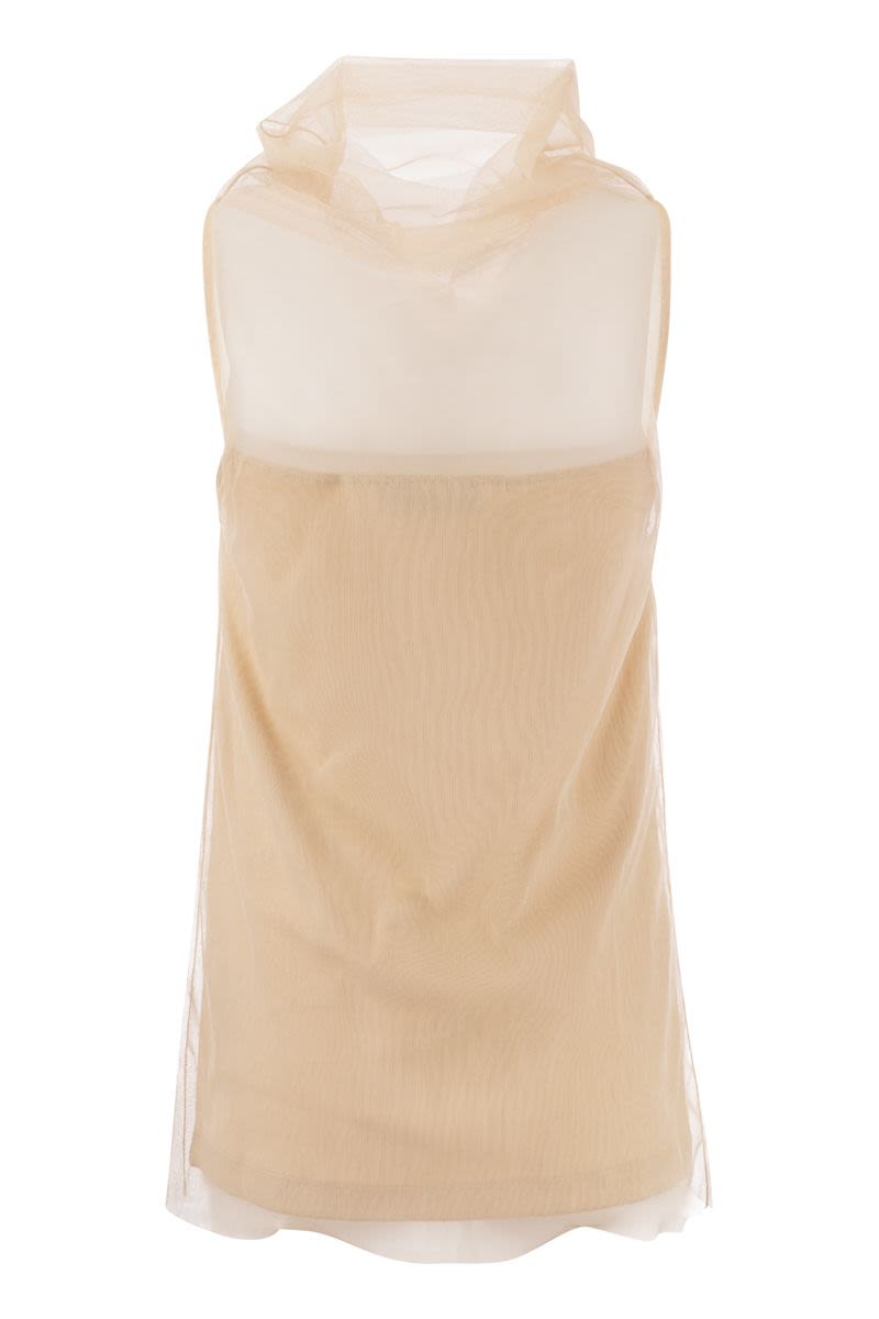 Jersey top with tulle - VOGUERINI