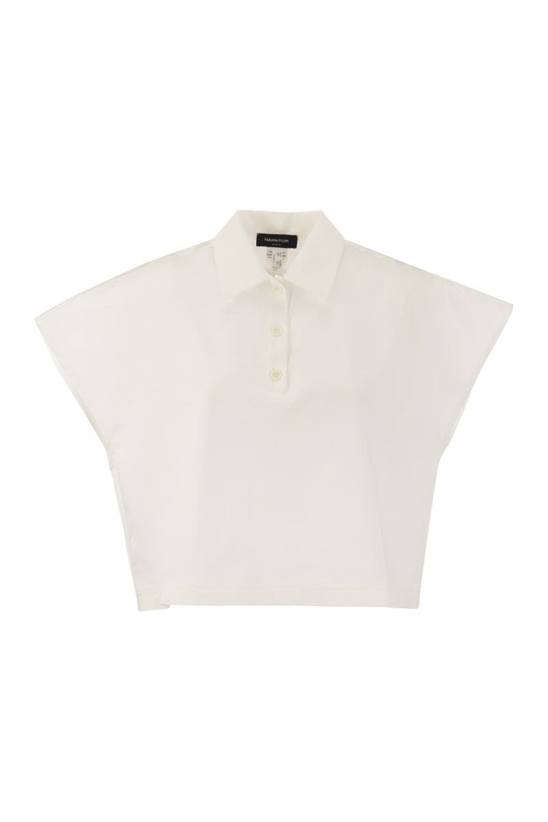 Cotton cropped polo shirt - VOGUERINI