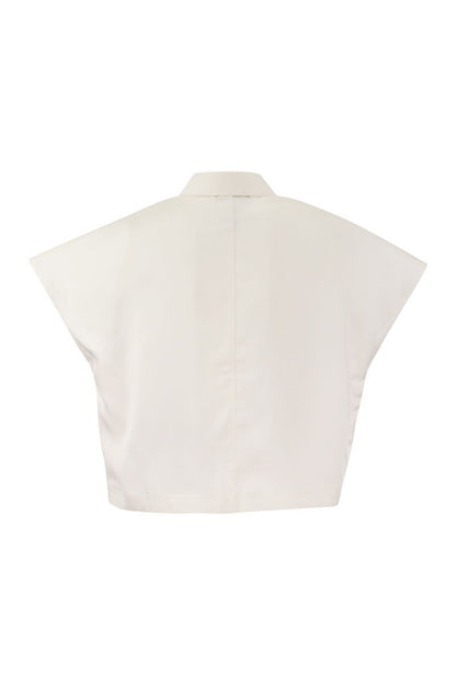Cotton cropped polo shirt - VOGUERINI