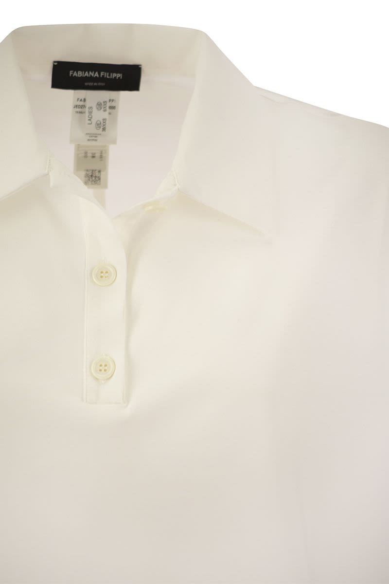 Cotton cropped polo shirt - VOGUERINI