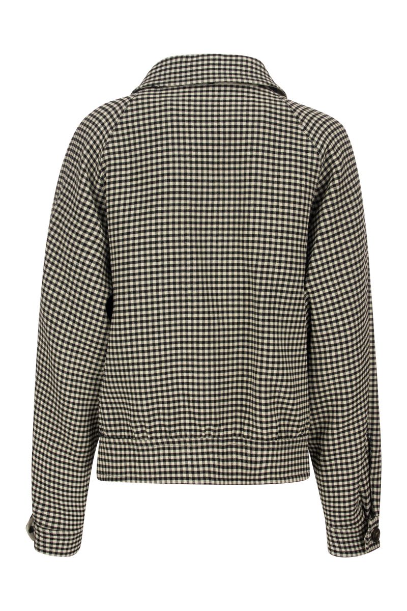 Reversible Pie de Poule Wool Bomber Jacket - VOGUERINI