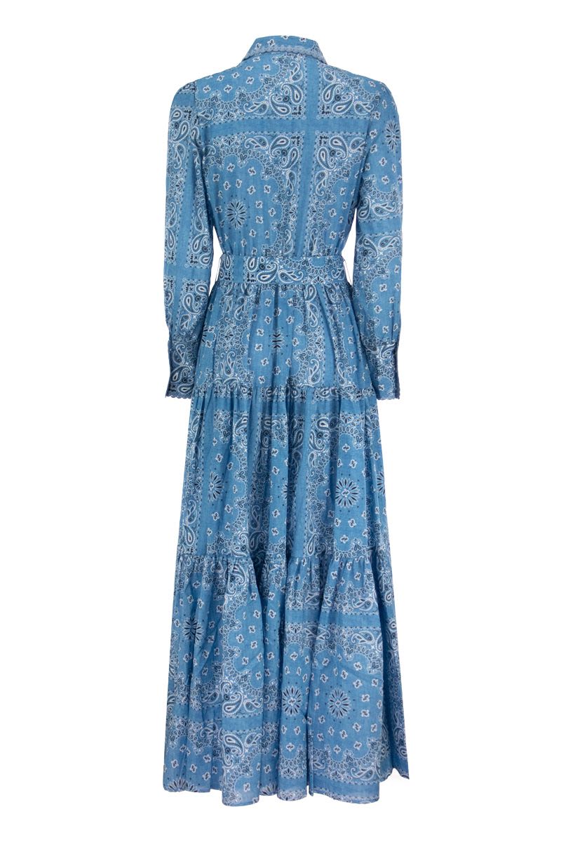 Long dress in patterned cotton blend - VOGUERINI