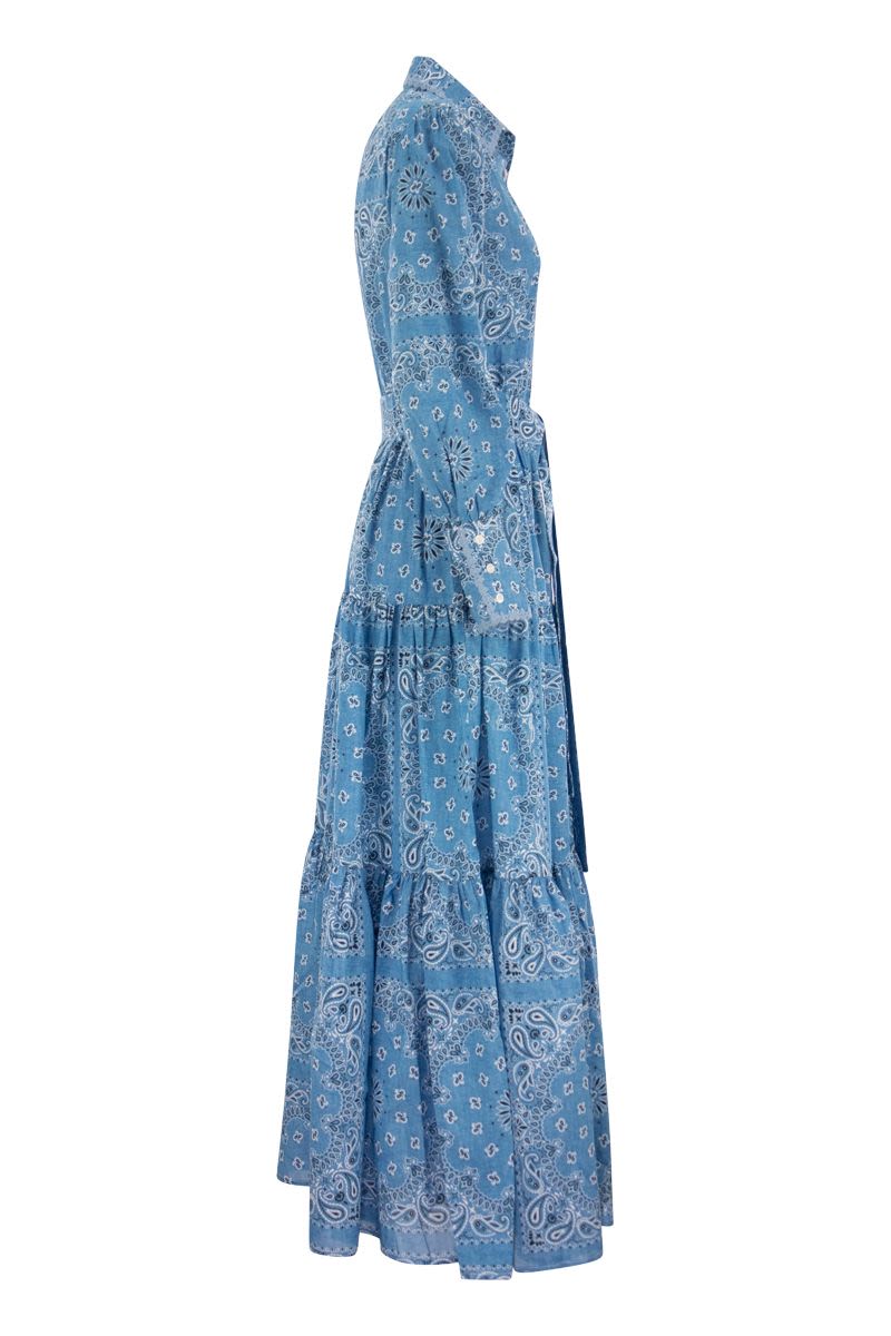 Long dress in patterned cotton blend - VOGUERINI