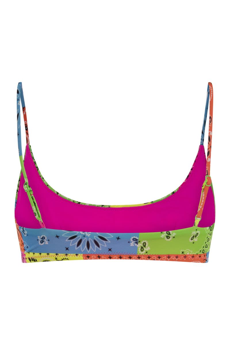 Bralette top with bandana print - VOGUERINI