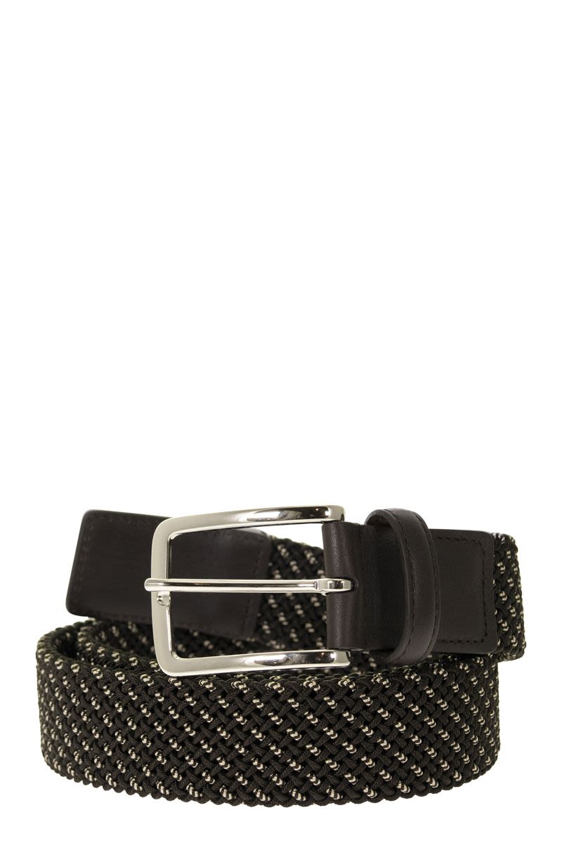 Elastic belt in fabric and leather - VOGUERINI