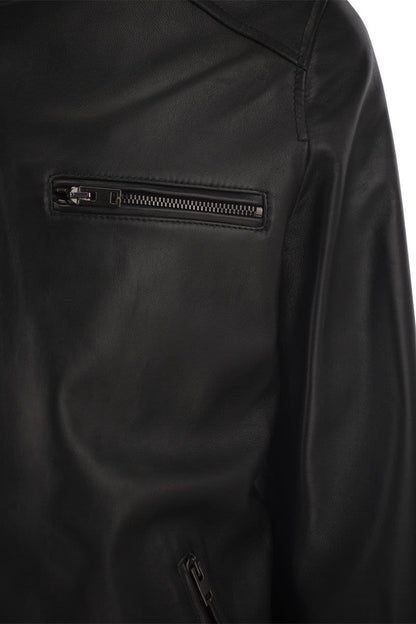 Leather Biker Jacket - VOGUERINI