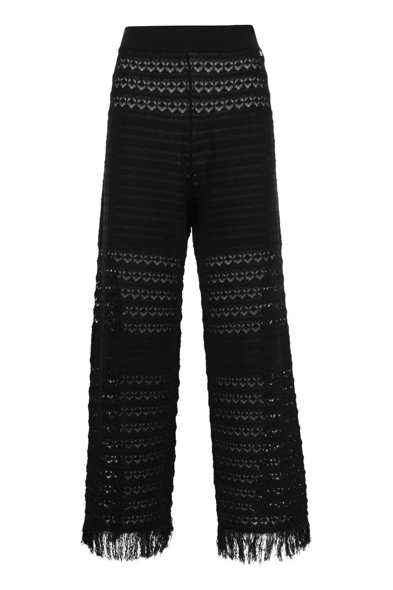 Lace stitch palazzo trousers - VOGUERINI