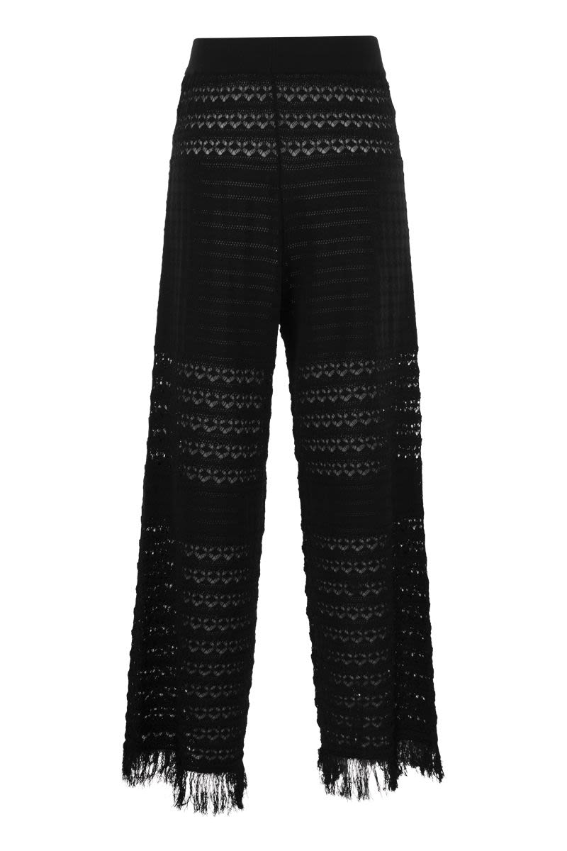 Lace stitch palazzo trousers - VOGUERINI