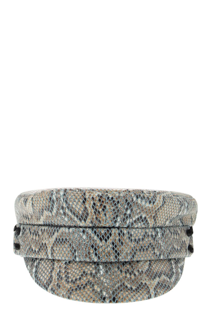 BAKER BOY - Snake pattern cap - VOGUERINI