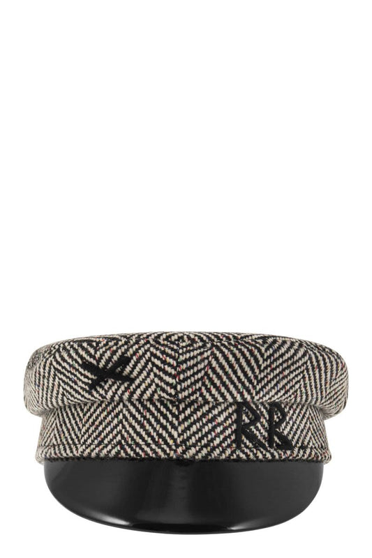 BAKER BOY - Striped wool blend hat - VOGUERINI