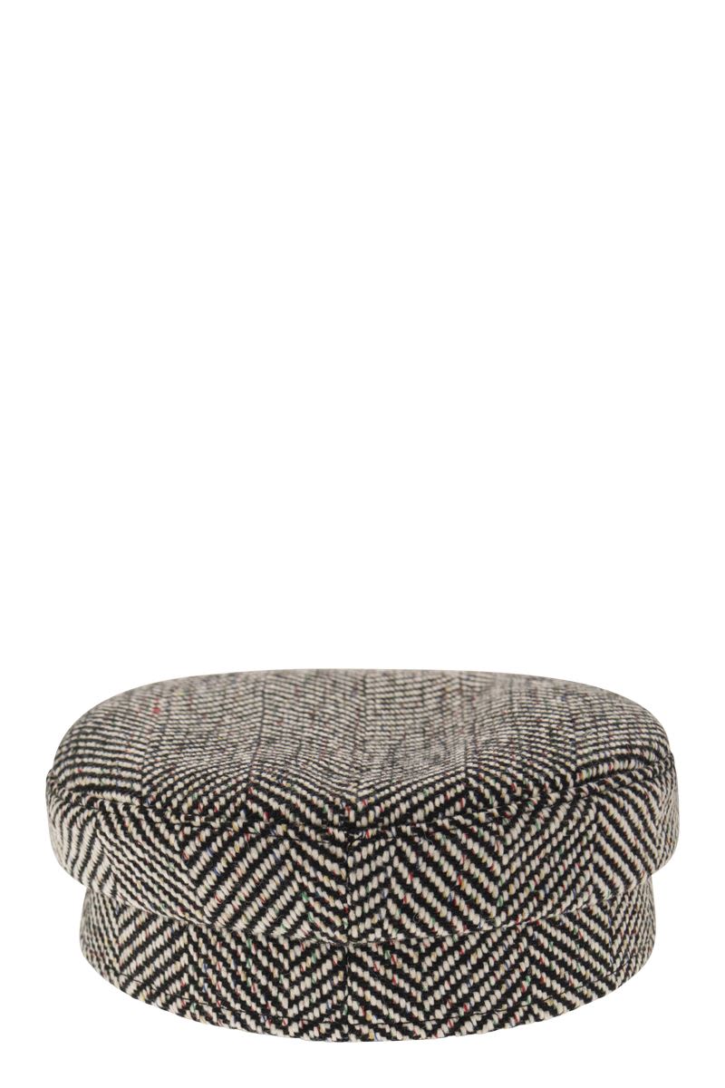 BAKER BOY - Striped wool blend hat - VOGUERINI