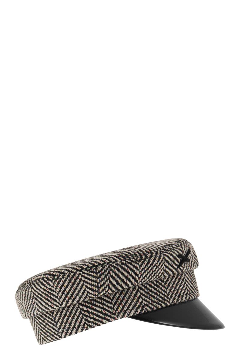 BAKER BOY - Striped wool blend hat - VOGUERINI