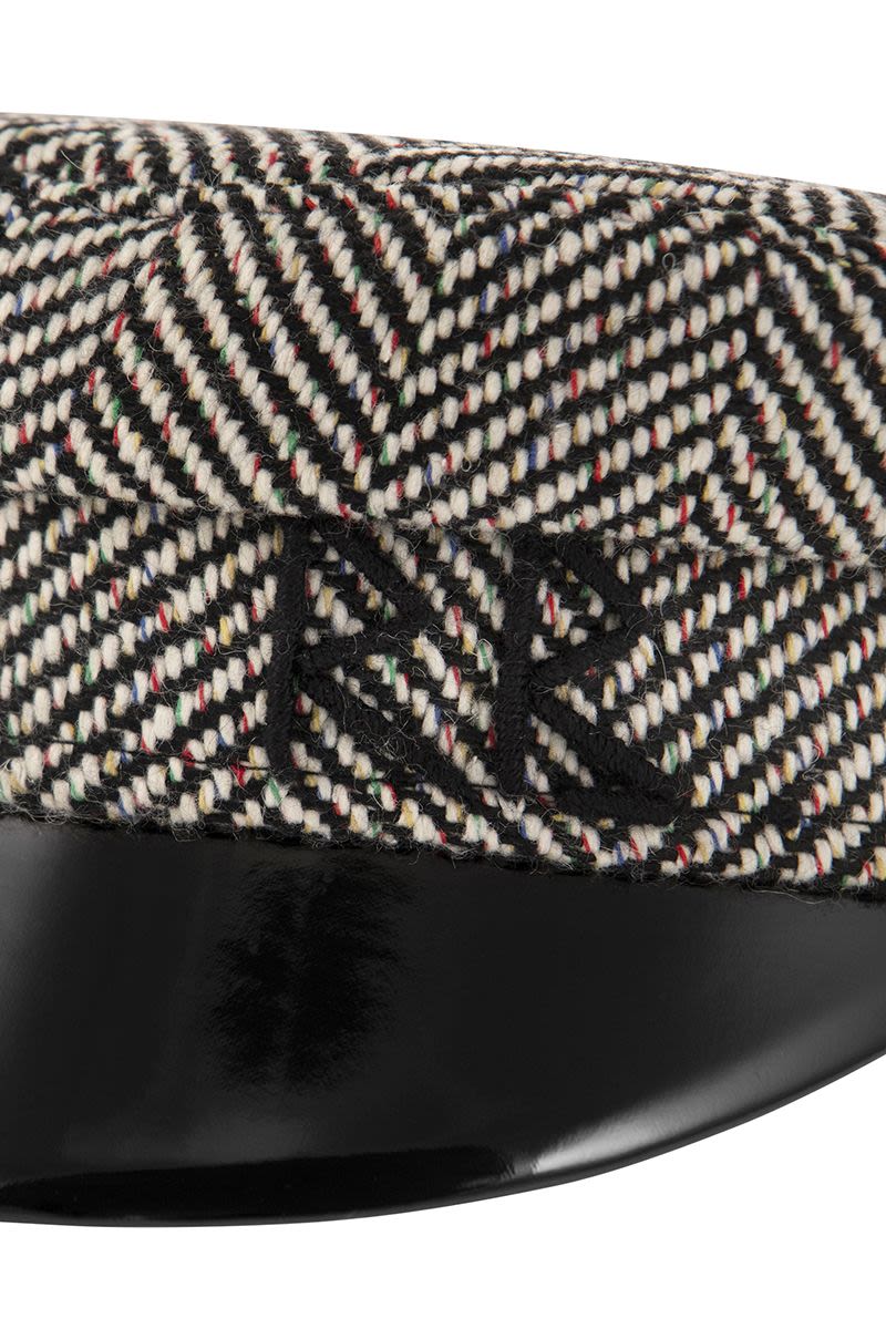 BAKER BOY - Striped wool blend hat - VOGUERINI