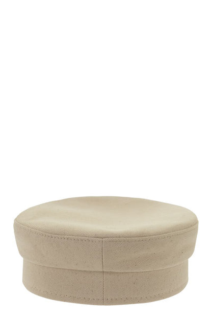 Pearls-embellished Baker Boy Cap - VOGUERINI