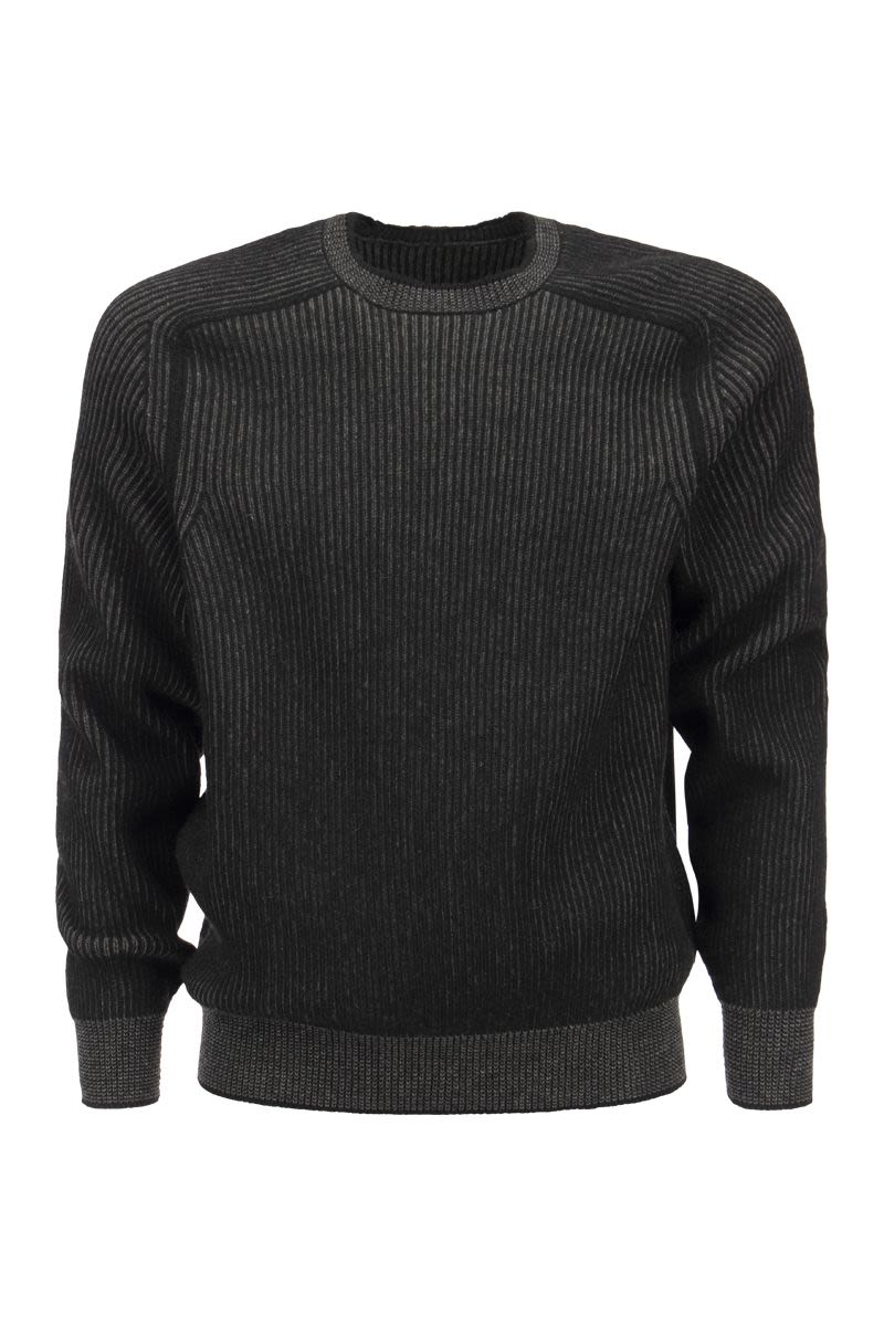 DINGHY - Ribbed Cashmere Reversible Crew Neck Sweater - VOGUERINI