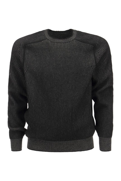 DINGHY - Ribbed Cashmere Reversible Crew Neck Sweater - VOGUERINI