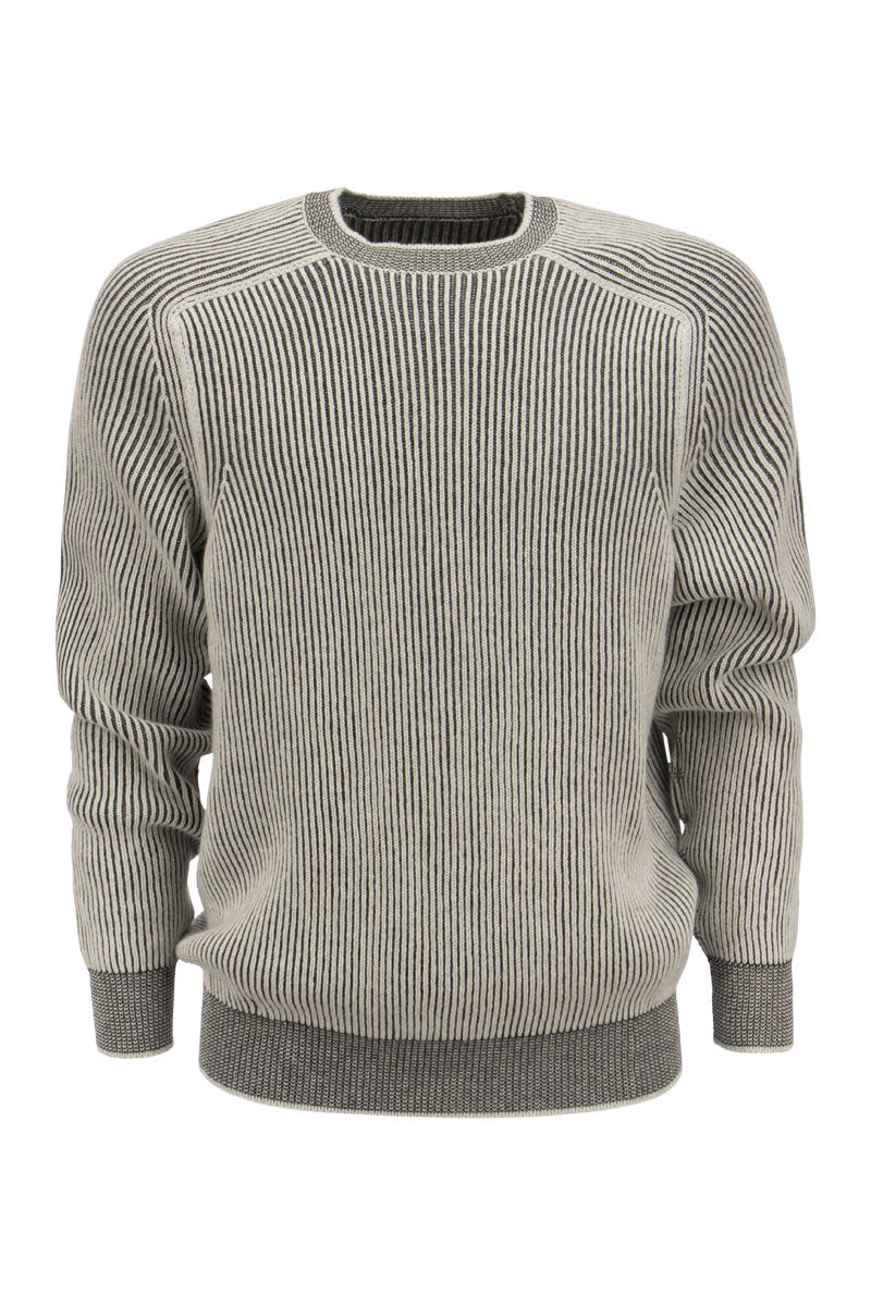 DINGHY - Ribbed Cashmere Reversible Crew Neck Sweater - VOGUERINI