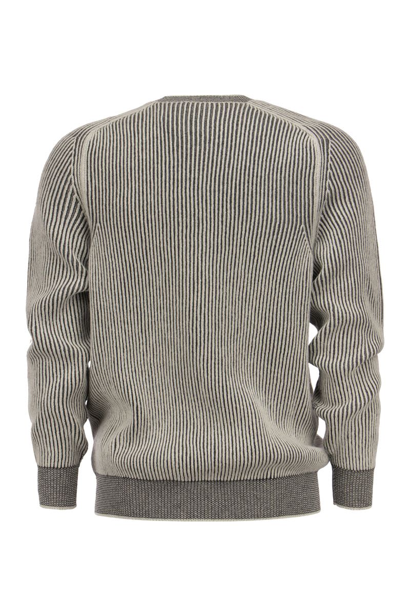 DINGHY - Ribbed Cashmere Reversible Crew Neck Sweater - VOGUERINI