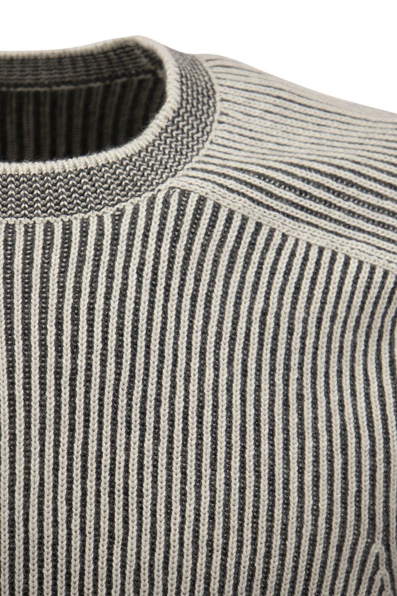 DINGHY - Ribbed Cashmere Reversible Crew Neck Sweater - VOGUERINI