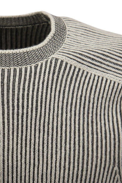 DINGHY - Ribbed Cashmere Reversible Crew Neck Sweater - VOGUERINI