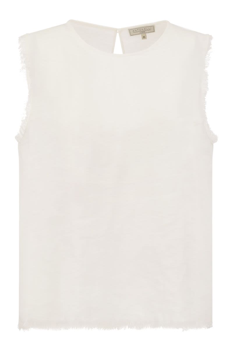 ADRIEN - Linen sleeveless jumper - VOGUERINI