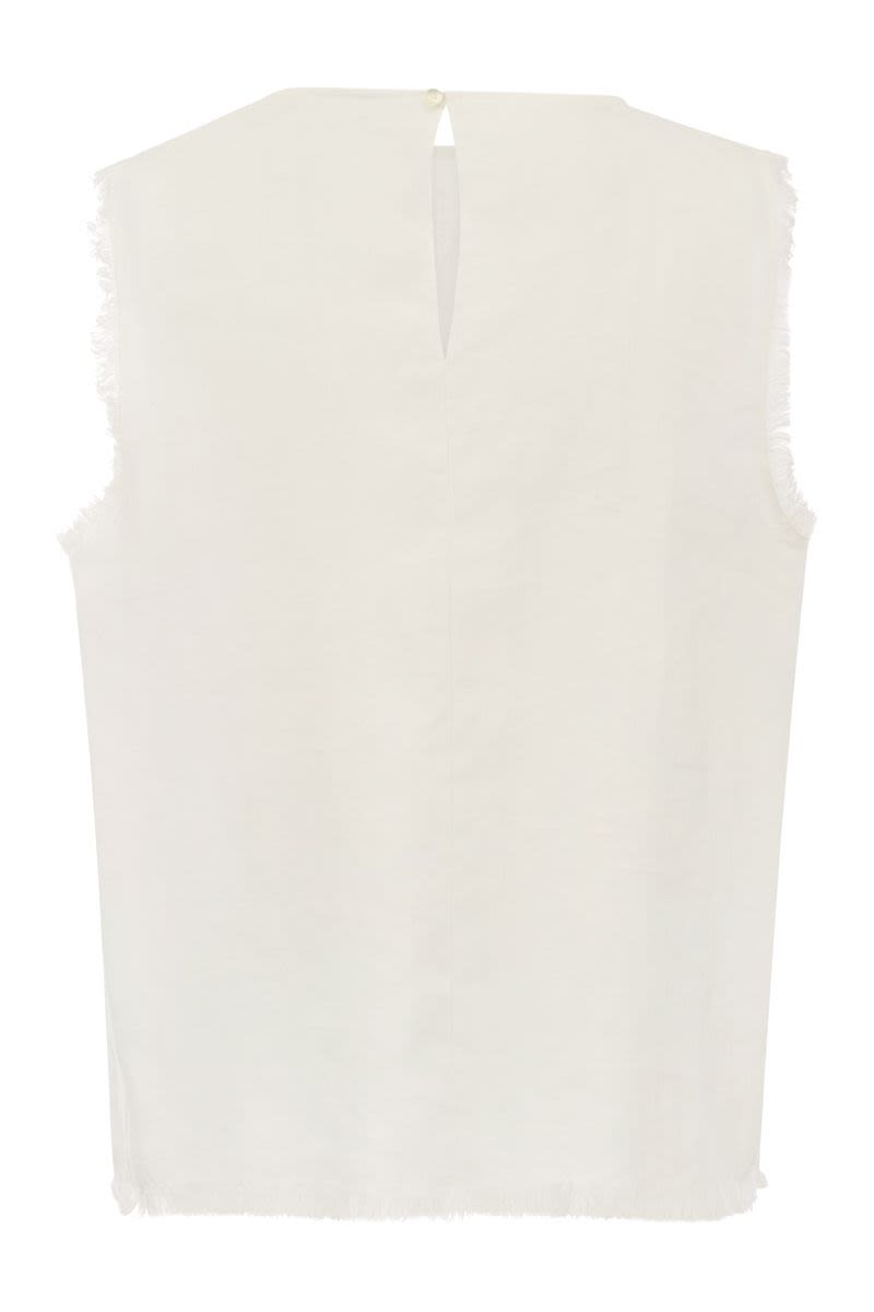 ADRIEN - Linen sleeveless jumper - VOGUERINI