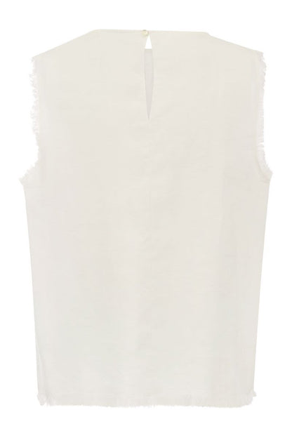 ADRIEN - Linen sleeveless jumper - VOGUERINI