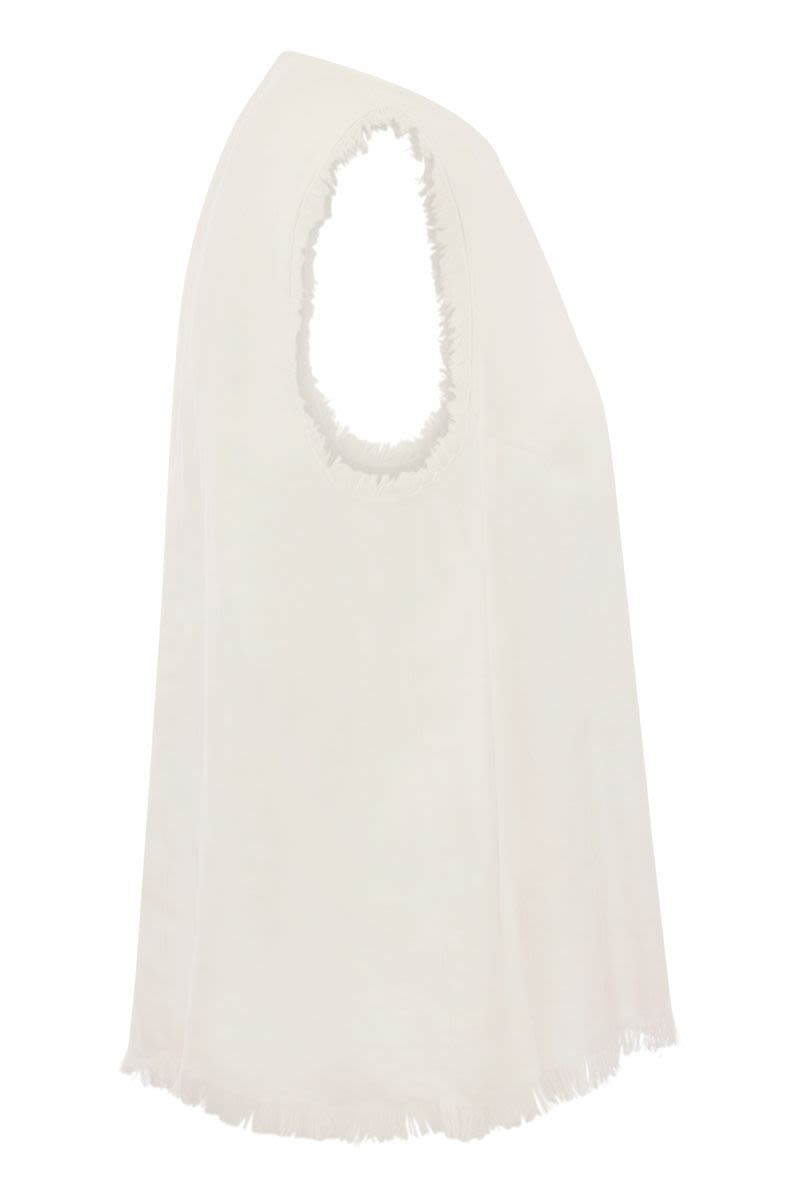 ADRIEN - Linen sleeveless jumper - VOGUERINI