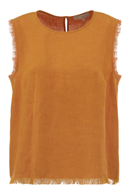 ADRIEN - Linen sleeveless jumper - VOGUERINI