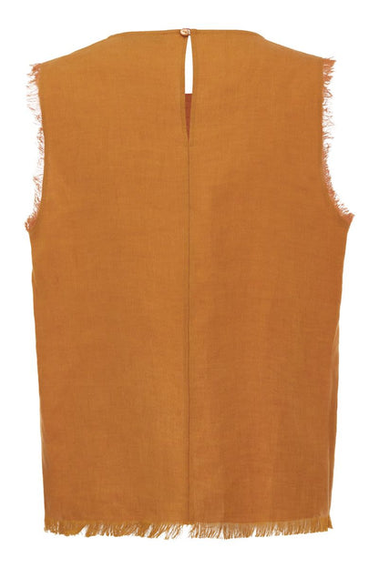 ADRIEN - Linen sleeveless jumper - VOGUERINI