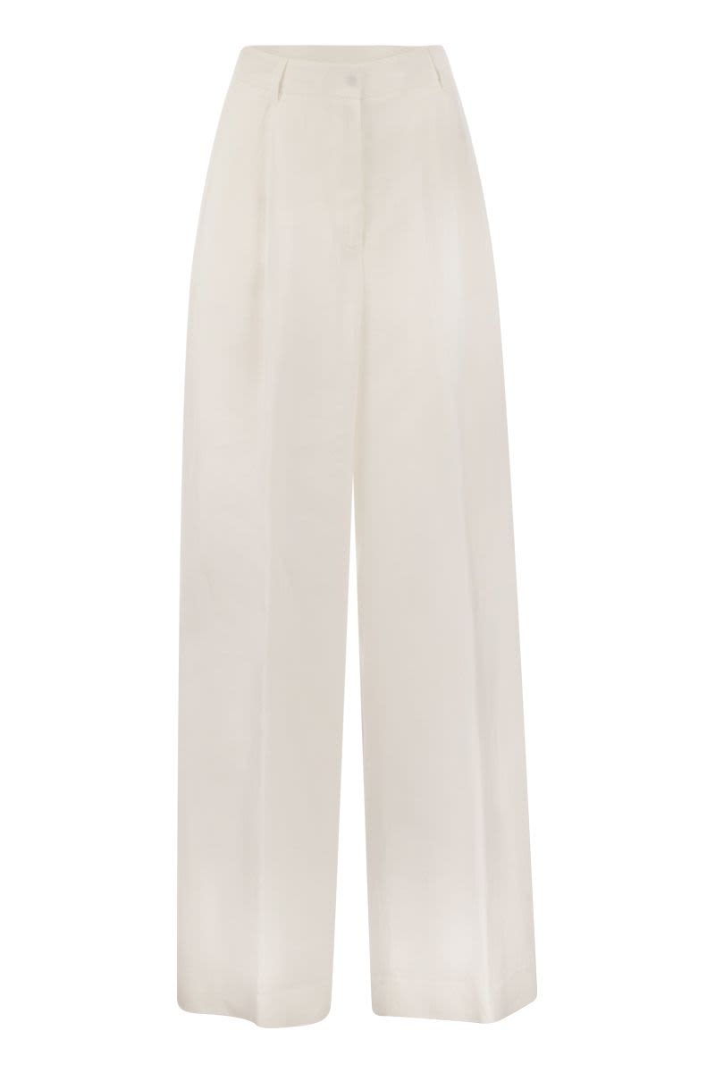 TULIPANO - Linen wide trousers - VOGUERINI