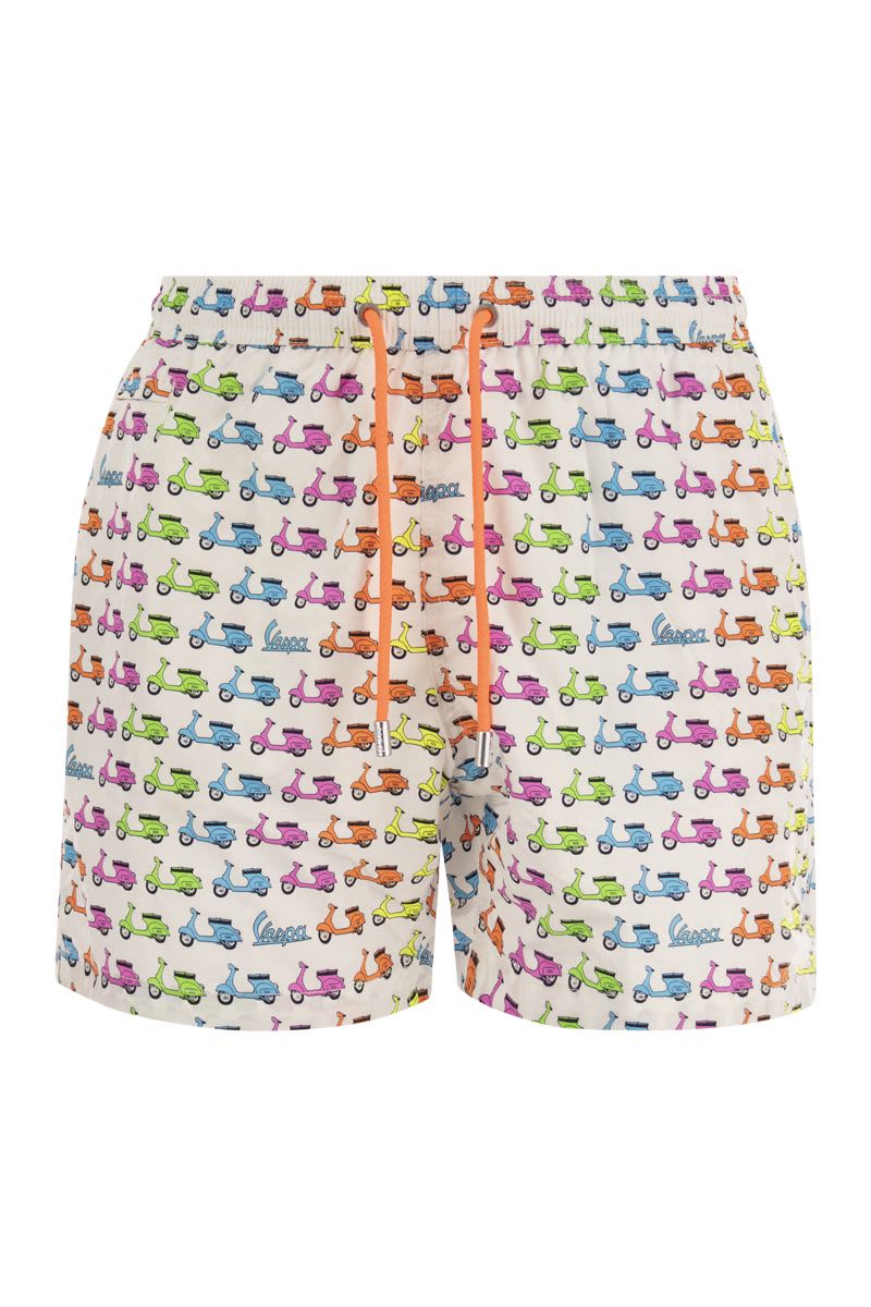 Lightweight fabric swim boxer shorts with print - VOGUERINI