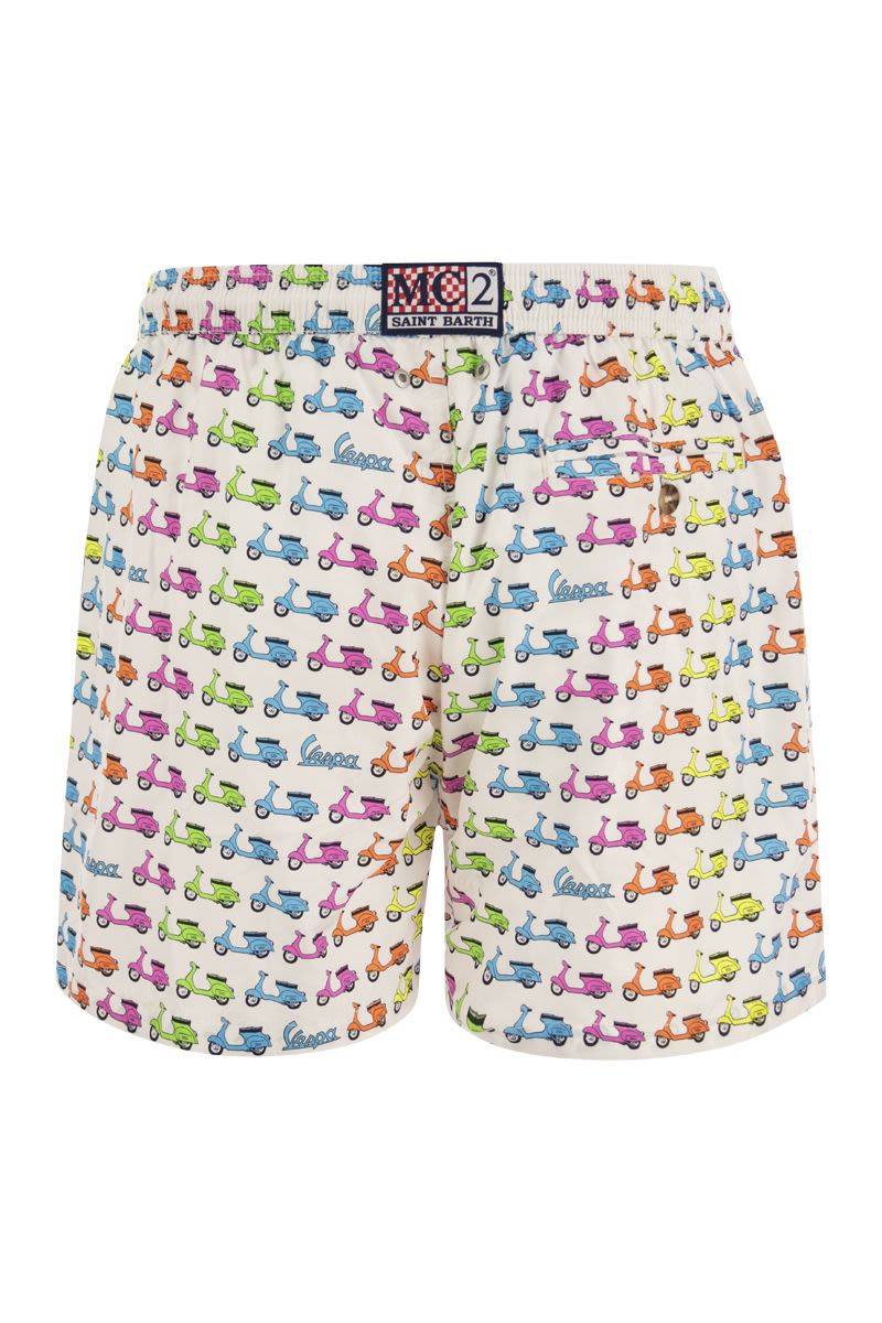 Lightweight fabric swim boxer shorts with print - VOGUERINI