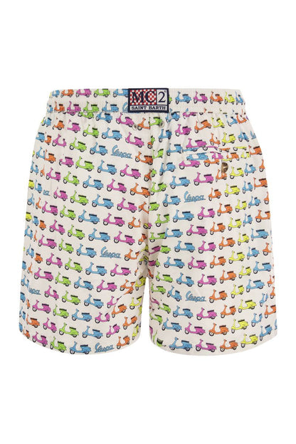 Lightweight fabric swim boxer shorts with print - VOGUERINI