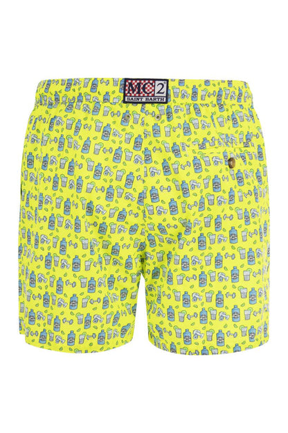 Lightweight fabric swim boxer shorts with print - VOGUERINI