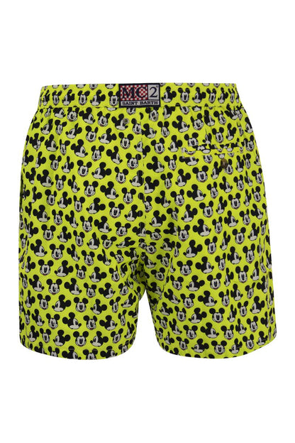 Lightweight fabric swim boxer shorts with print - VOGUERINI