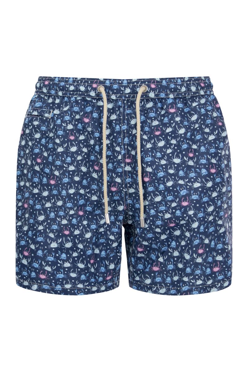 Lightweight fabric swim boxer shorts with print - VOGUERINI