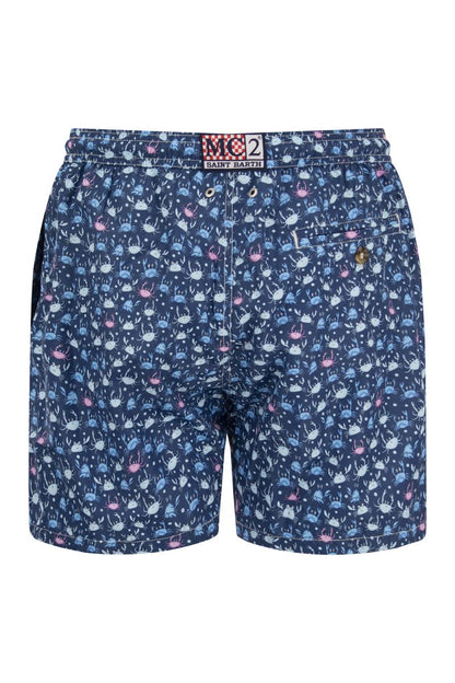 Lightweight fabric swim boxer shorts with print - VOGUERINI