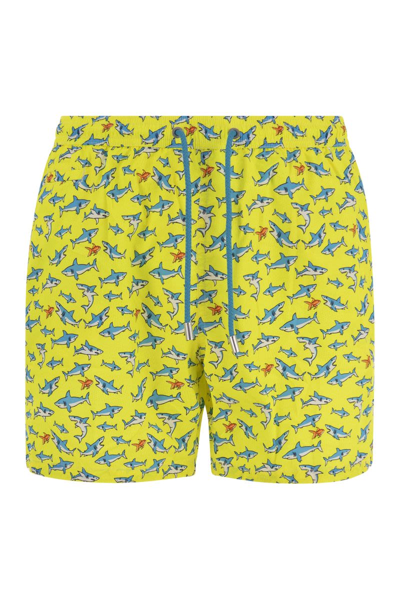 Lightweight fabric swim boxer shorts with print - VOGUERINI