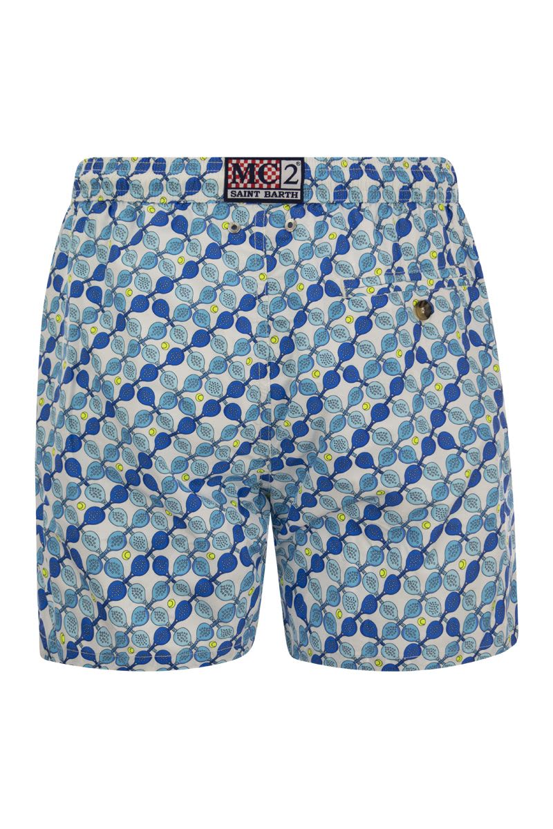 Lightweight fabric swim boxer shorts with print - VOGUERINI