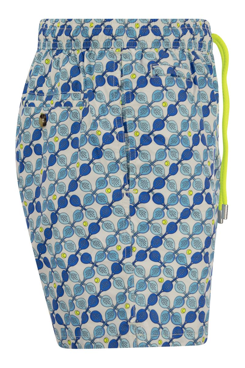 Lightweight fabric swim boxer shorts with print - VOGUERINI