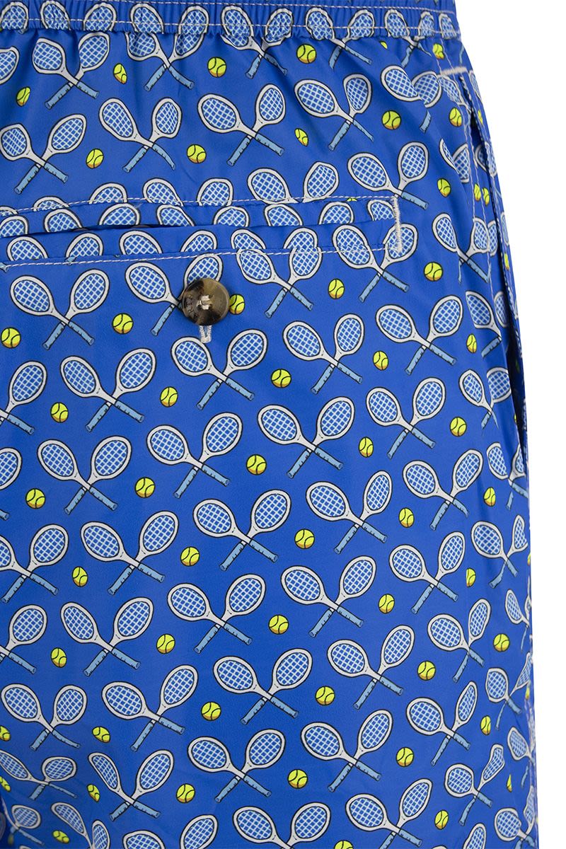 Lightweight fabric swim boxer shorts with print - VOGUERINI