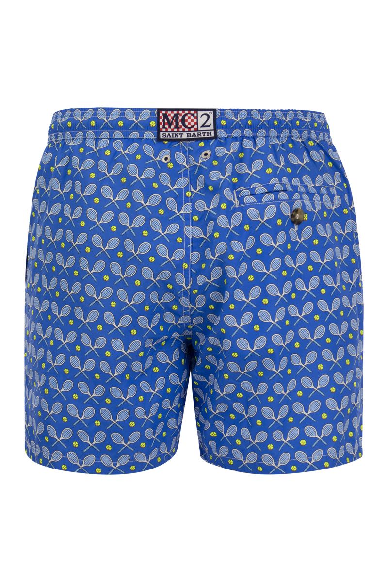 Lightweight fabric swim boxer shorts with print - VOGUERINI