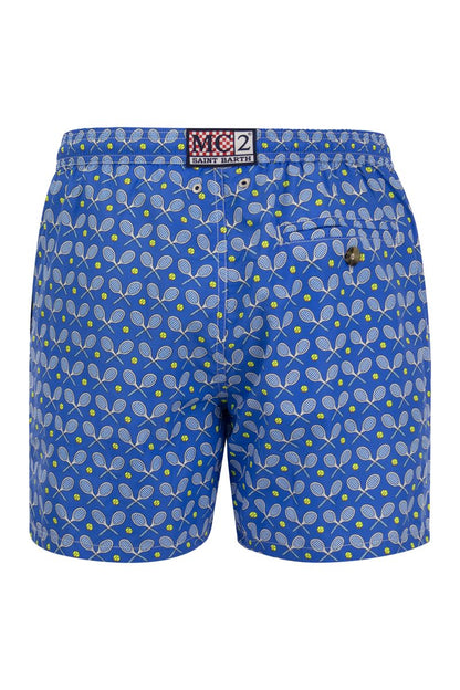 Lightweight fabric swim boxer shorts with print - VOGUERINI