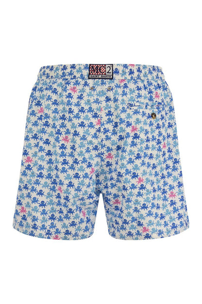 Lightweight fabric swim boxer shorts with print - VOGUERINI