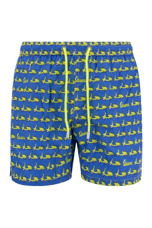 Lightweight fabric swim boxer shorts with print - VOGUERINI