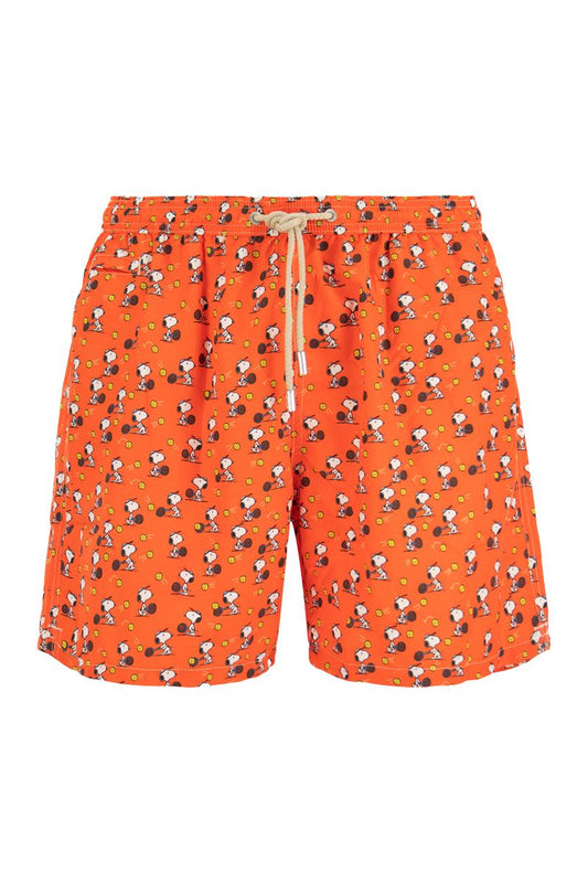 Lightweight fabric swim boxer shorts with print - VOGUERINI