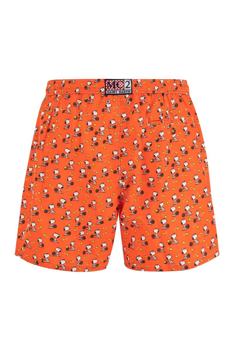 Lightweight fabric swim boxer shorts with print - VOGUERINI