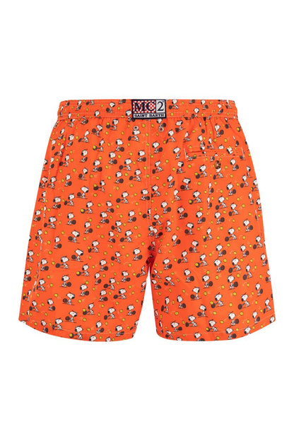 Lightweight fabric swim boxer shorts with print - VOGUERINI