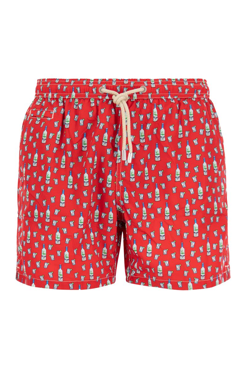 Lightweight fabric swim boxer shorts with print - VOGUERINI